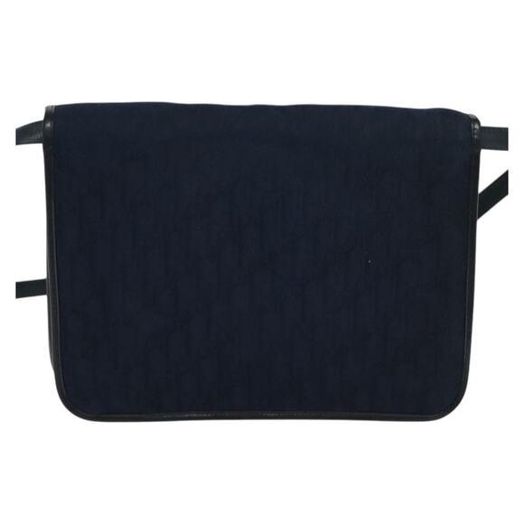 DIOR Trotter Canvas Shoulder Bag Navy Gold - Picture 3 of 12